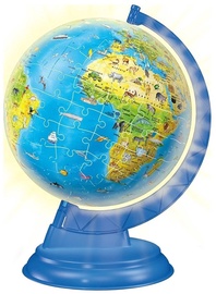 3D dėlionė Illuminated Globe 11288, 20 cm x 20 cm, 188 vnt. Ravensburger dėlionė