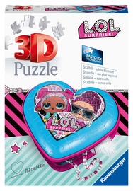 3D dėlionė Heart Box LOL Surprise! 112333, 11 cm x 11 cm, 54 vnt. Ravensburger dėlionė