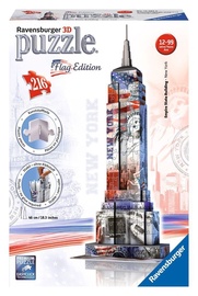 3D dėlionė Flag Edition Empire State Building, 216 vnt. Ravensburger dėlionė