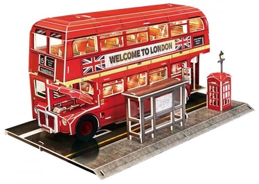 3D Bus, 161 vnt., raudona Cubicfun dėlionė