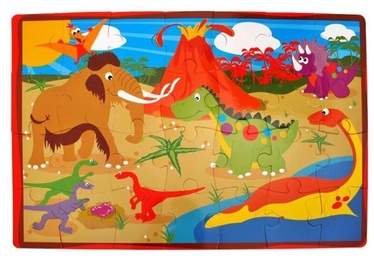 Soft Puzzle saurs, 33 cm x 50 cm, 28 vnt. Dino dėlionė