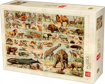 Encyclopedia Wild Animals 386802, 47 cm x 68 cm, 1000 vnt. Deico dėlionė