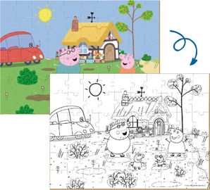 Peppa Pig + Colouring, 32 cm x 23 cm, 60 vnt. Dodo dėlionė