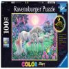 Color Star Line Unicorns in the Moonlight 13670, 49 cm x 36 cm, 100 vnt. Ravensburger dėlionė