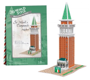 3D dėlionė 23116, 11.2 cm x 16.5 cm, 18 vnt. 3D World style dėlionė