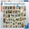 Animal Stamps 17079, 121 cm x 80 cm, 3000 vnt. Ravensburger dėlionė