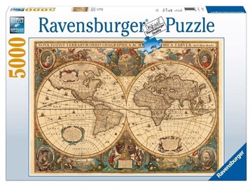 Former world map 17411, 153 cm x 101 cm, 5000 vnt. Ravensburger dėlionė