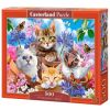 Kittens with Flowers B-53513, 47 cm x 33 cm, 500 vnt. Castorland dėlionė