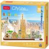 3D dėlionė City Line Barcelona MC256h, 54 cm x 17 cm, 186 vnt. Cubicfun dėlionė