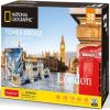 3D dėlionė Tower Bridge DS0978H, 29.5 cm x 17.5 cm, 120 vnt. Cubicfun dėlionė