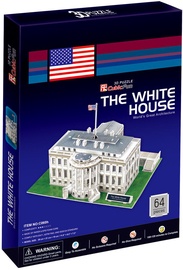 3D dėlionė The White House, 28 cm x 21 cm, 64 vnt., balta Cubicfun dėlionė