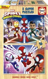 Medinė Spidey & His Amazing Friends, 18 cm x 26 cm, 32 vnt. Educa dėlionė
