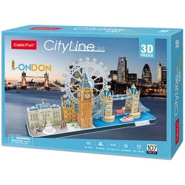 3D dėlionė City Line London MC253h, 53.5 cm x 16.5 cm, 107 vnt. Cubicfun dėlionė