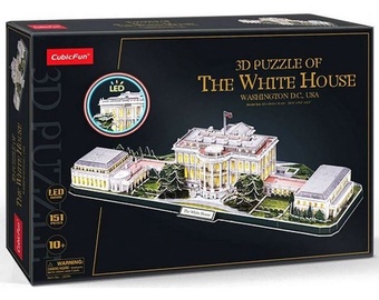 3D dėlionė White House, 24.5 cm x 62 cm, 151 vnt. Cubicfun dėlionė