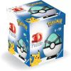 3D dėlionė Pokemon Net Ball 11581, 7.5 cm x 7.5 cm, 54 vnt., balta/žalia Ravensburger dėlionė