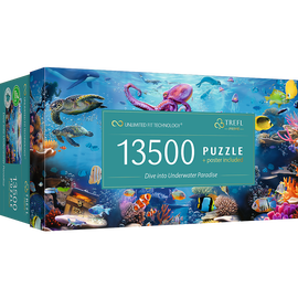 Prime Dive Into Underwater Paradise 81027, 137.6 cm x 198.6 cm, 13500 vnt. Trefl dėlionė