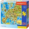 Map of Europe B-111060, 40 cm x 29 cm, 100 vnt. Castorland dėlionė
