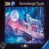 Glow Wolf In The Northern Lights, 36 cm x 49 cm, 500 vnt. Ravensburger dėlionė