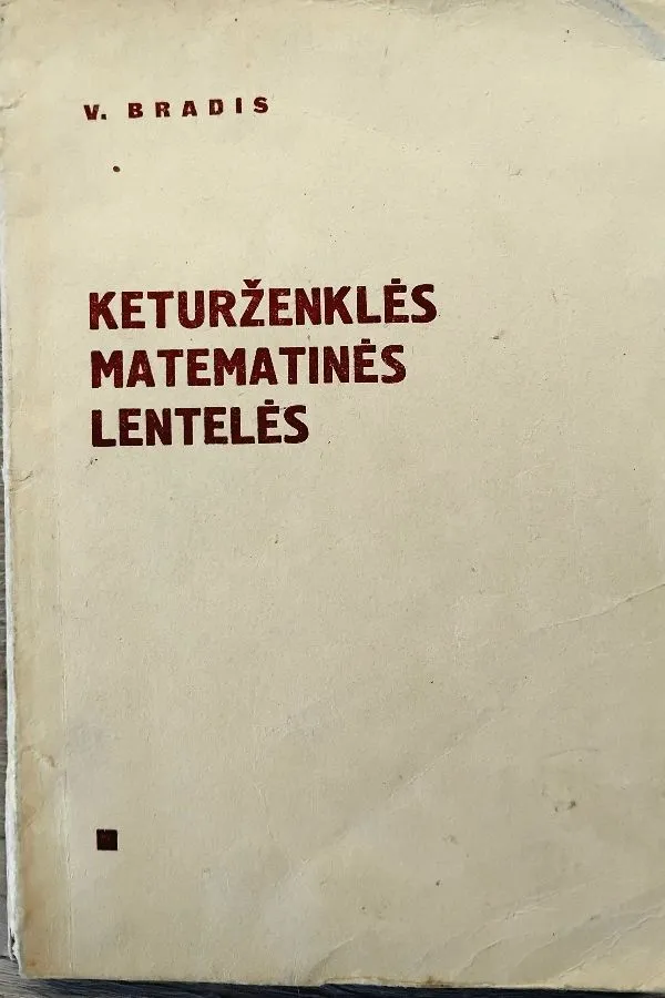 Keturženklės matematinės lentelės