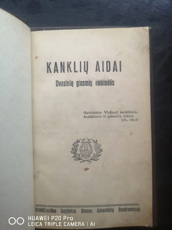 Kankliu aidai, Dvasiniu giesmių rinkinėlis 1927 m