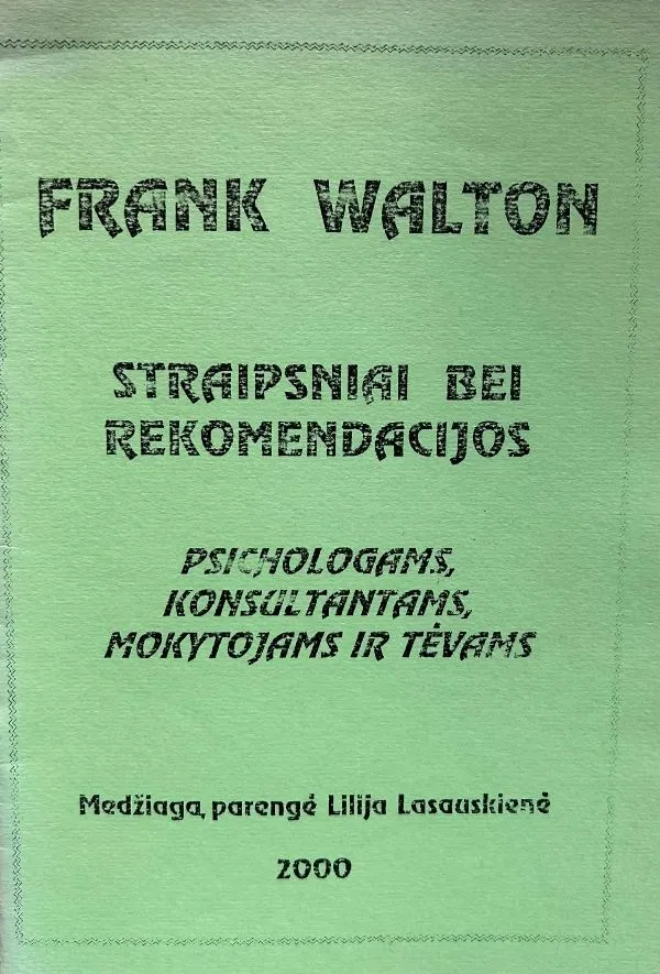 Frank Walton. Straipsniai bei rekomendacijos