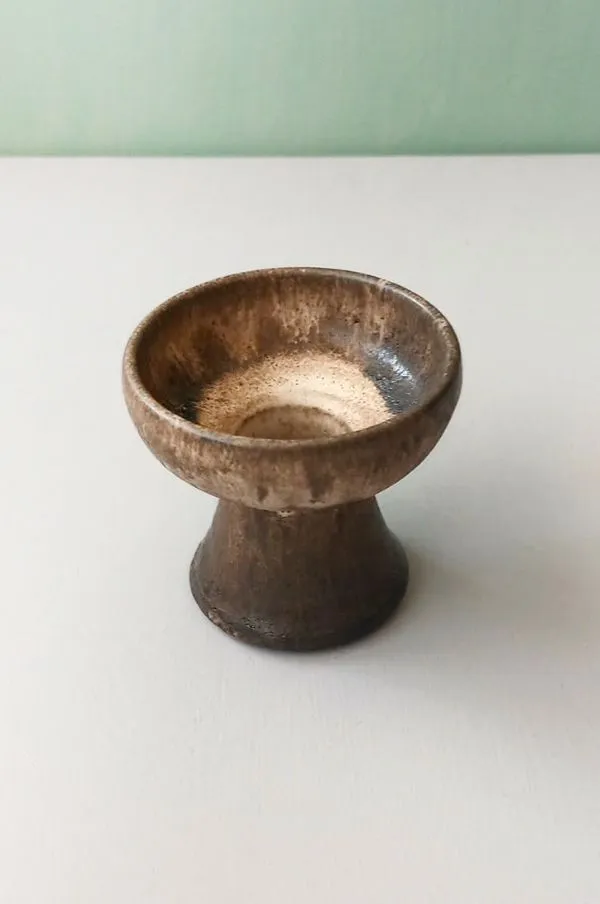 Vintažinė akmens masės žvakidė, 6,5cm aukštis