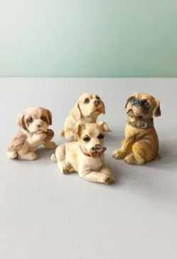 Šuniukų statulėlės, 5cm, 4vnt.