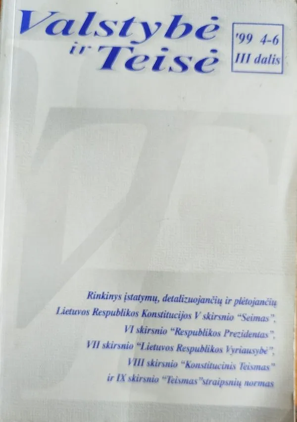 Valstybė ir teisė1999 4-6 III dalis