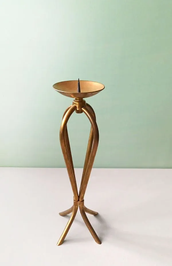 Vintažinė žalvarinė žvakidė, 26,5cm aukštis