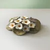 Keraminė dekoratyvinė žvakidė, gėlių kompozicija, 4,5cm aukštis