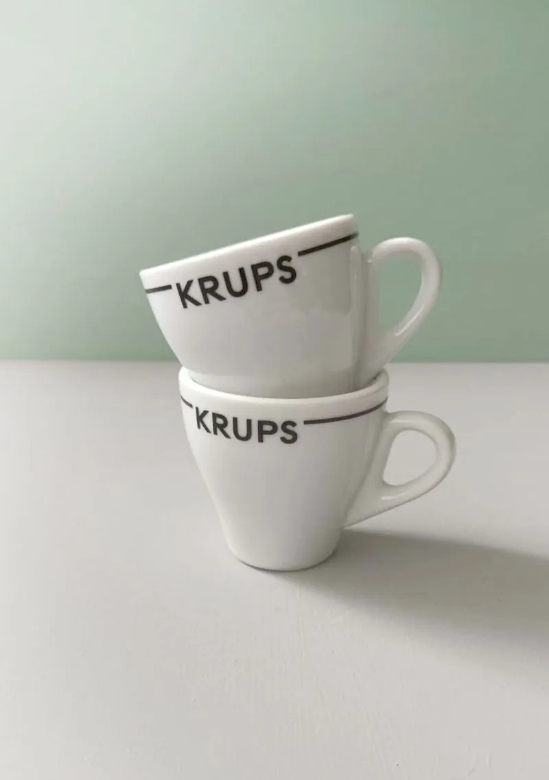 KRUPS espresso porcelianiniai puodeliiai 50–60 ml, 2vnt.