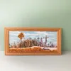 Paveikslėlis „Kryžių kalnas“, dekoruotas natūraliu gintaru, 22x13.5 cm