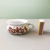 Miniatiūrinė keraminė puodynėlė su rankenėle, 5cm aukštis