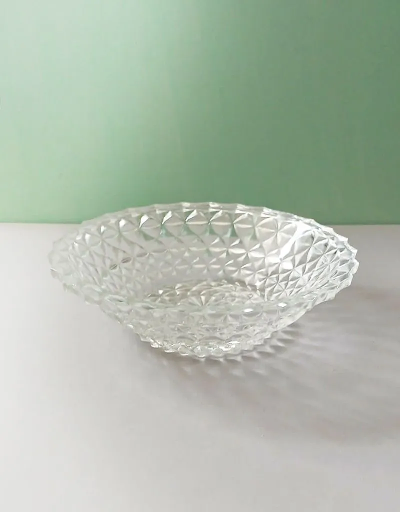 Vintažinis stiklinis indas / salotinė / vaisinė, 21,5 cm