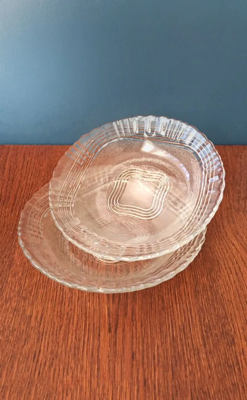 Stiklinės lėkštės, 21,5cm, 2vnt., Crystal Wheaton