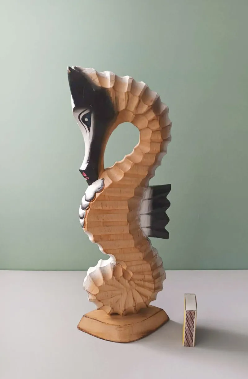 Statulėlė medinė, 32cm aukštis, Jūros arkliukas