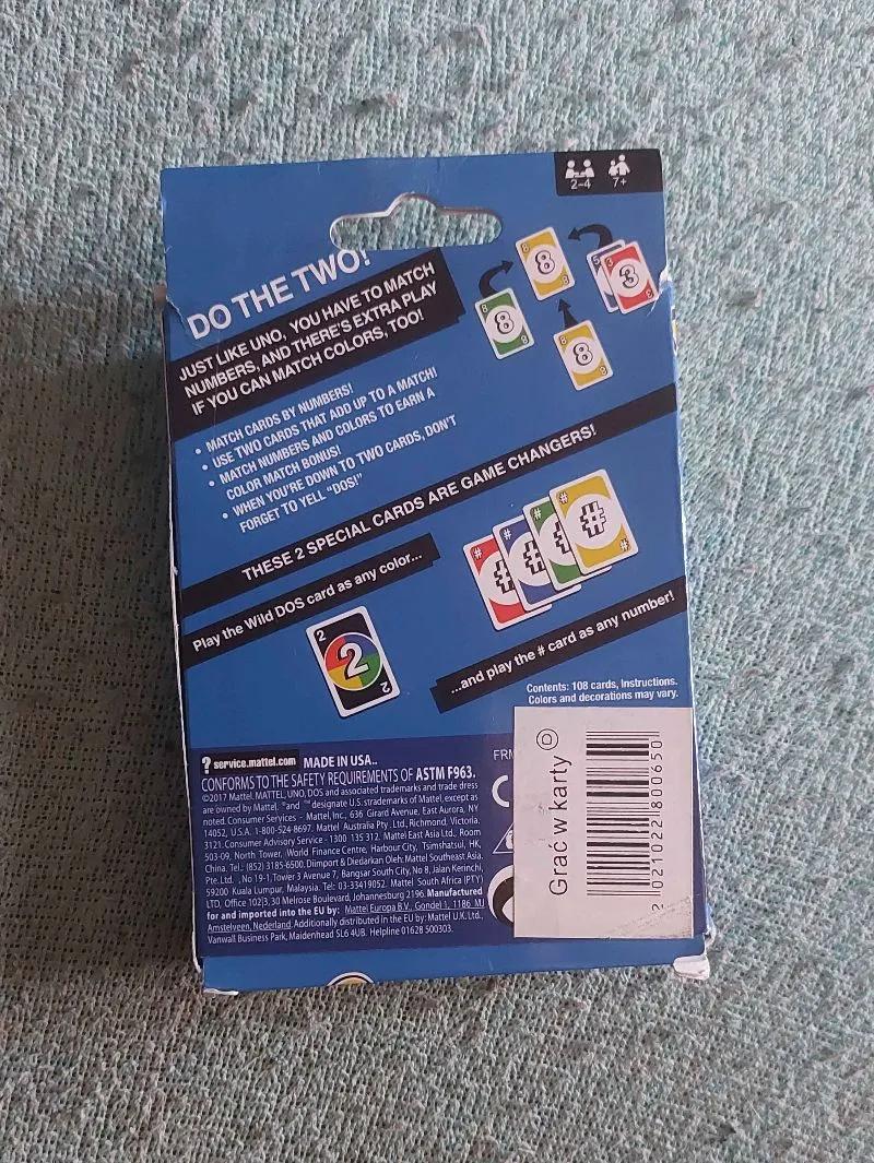 Mattel UNO kortos DOS (atnaujintos) (HNN01)